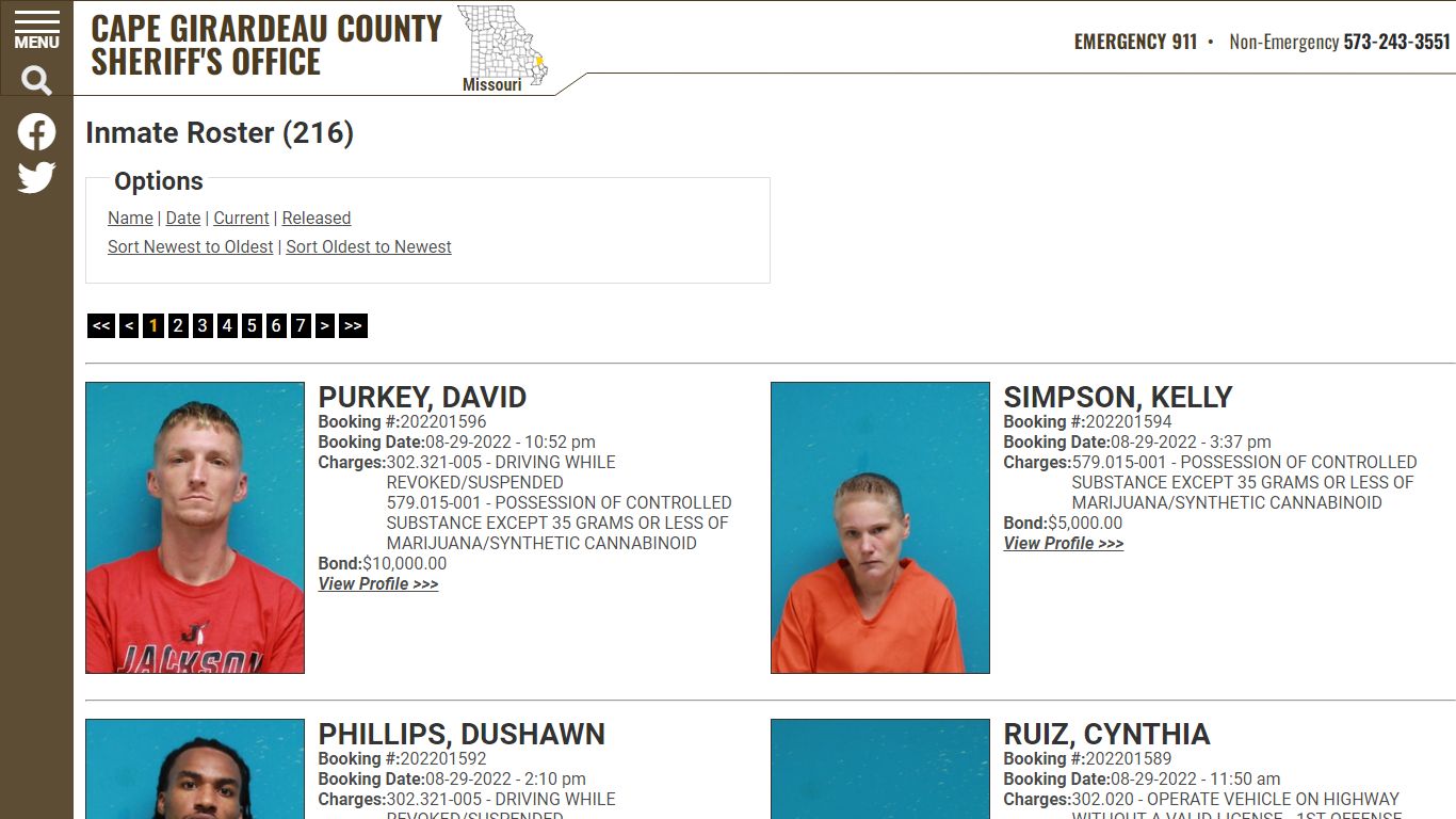 Inmate Roster - Current Inmates Booking Date Descending - Cape ...